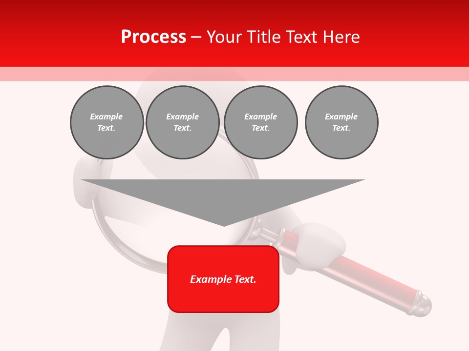 Little Human With Big Magnifier Look For Something PowerPoint Template