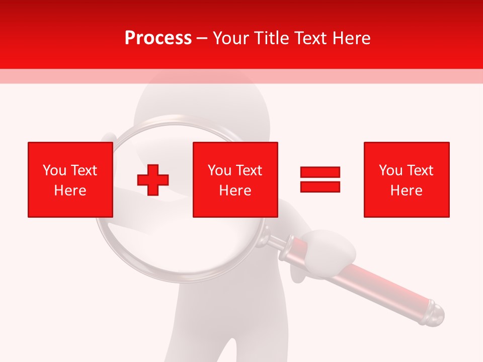 Little Human With Big Magnifier Look For Something PowerPoint Template