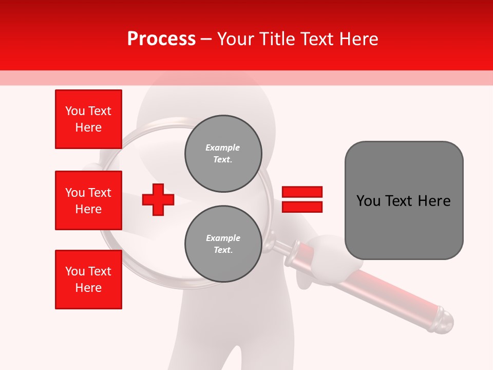 Little Human With Big Magnifier Look For Something PowerPoint Template