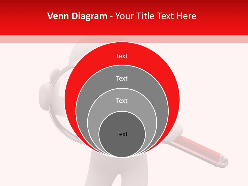 Little Human With Big Magnifier Look For Something PowerPoint Template