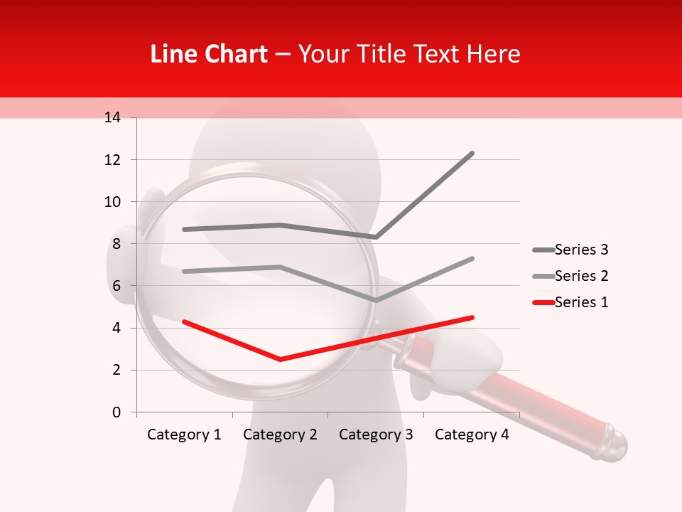Little Human With Big Magnifier Look For Something PowerPoint Template