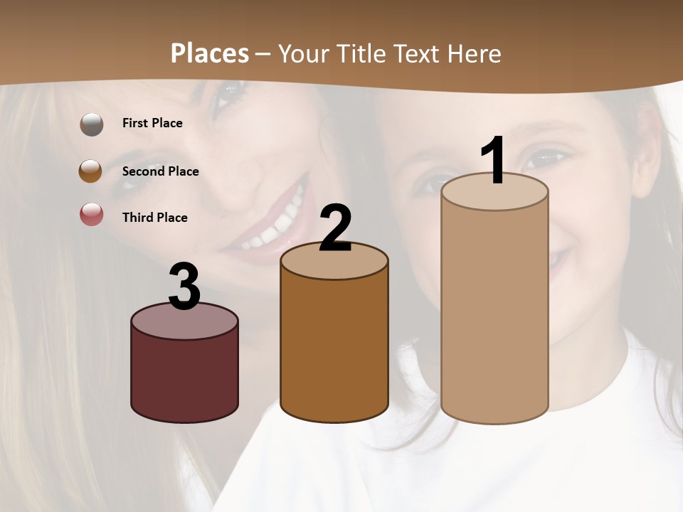 A Woman And A Child Are Smiling For The Camera PowerPoint Template