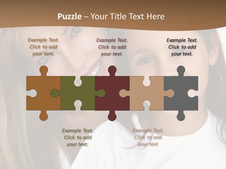 A Woman And A Child Are Smiling For The Camera PowerPoint Template