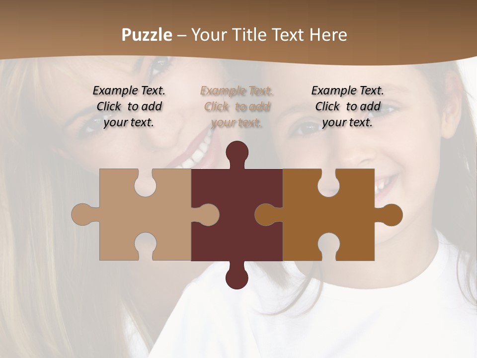 A Woman And A Child Are Smiling For The Camera PowerPoint Template