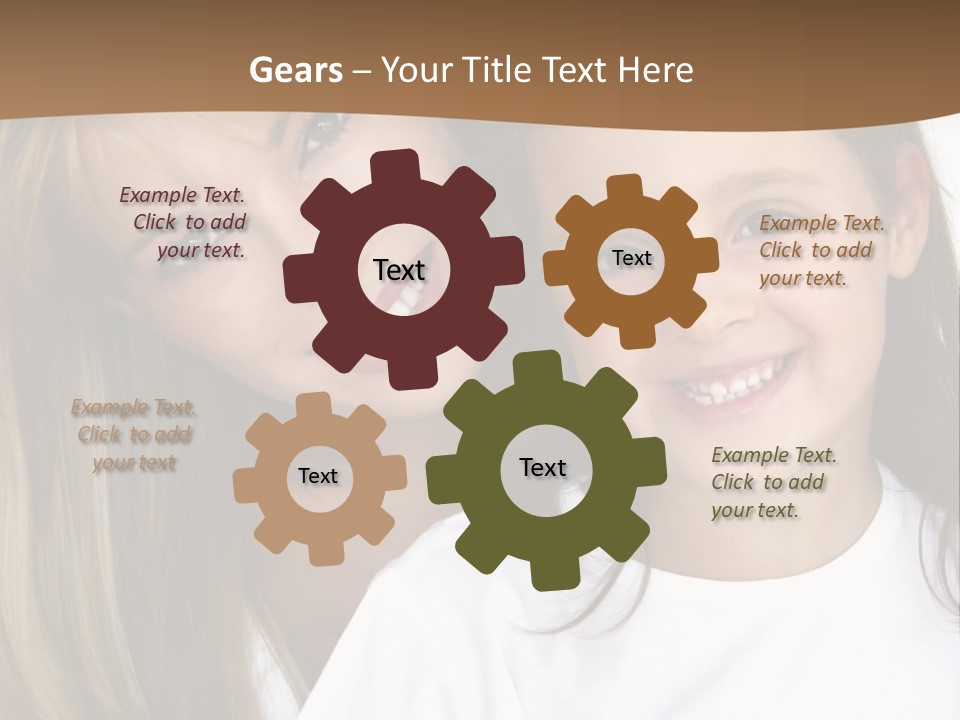 A Woman And A Child Are Smiling For The Camera PowerPoint Template