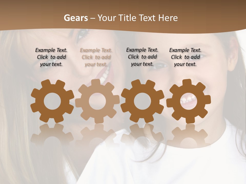 A Woman And A Child Are Smiling For The Camera PowerPoint Template