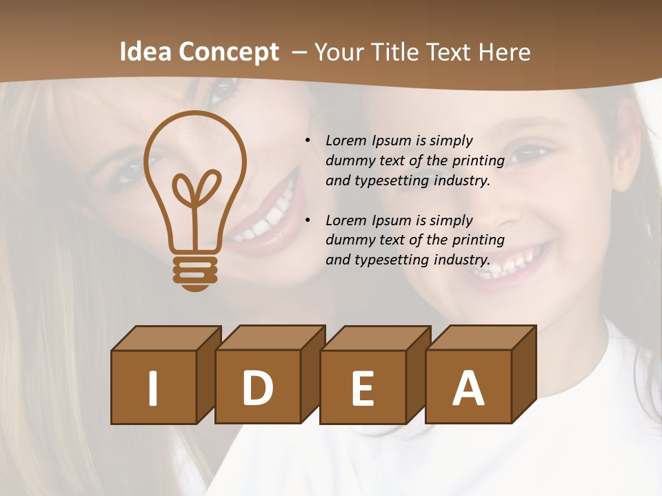 A Woman And A Child Are Smiling For The Camera PowerPoint Template