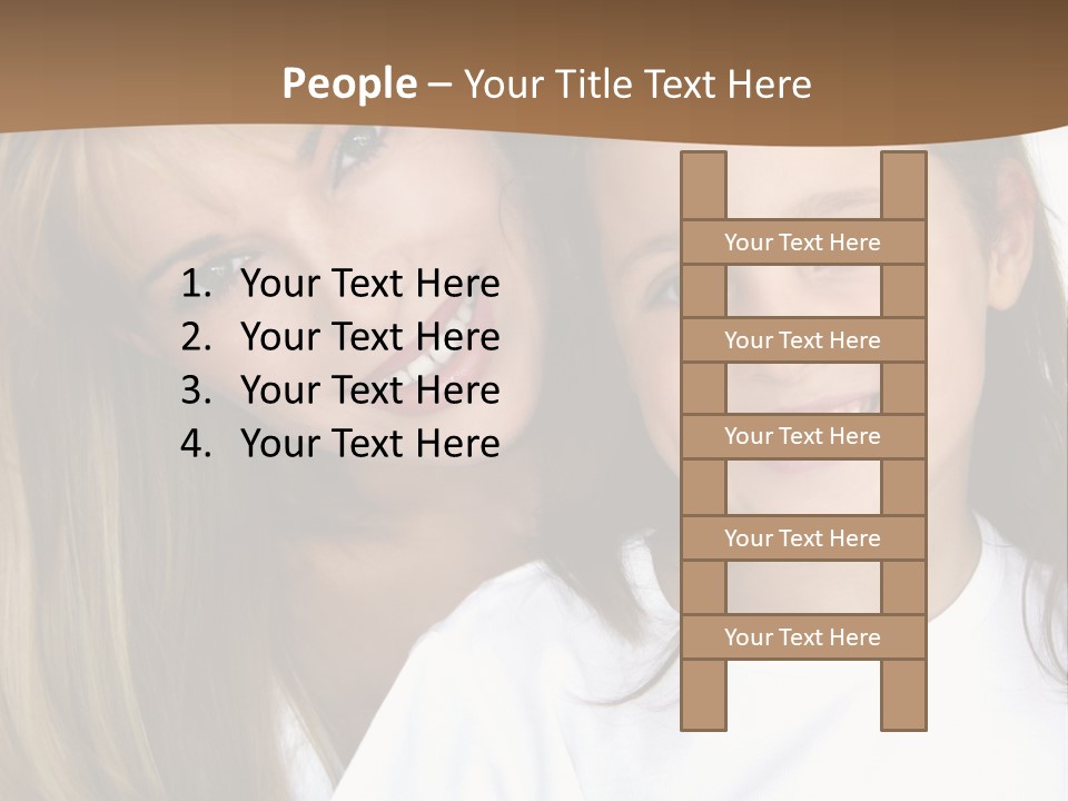 A Woman And A Child Are Smiling For The Camera PowerPoint Template