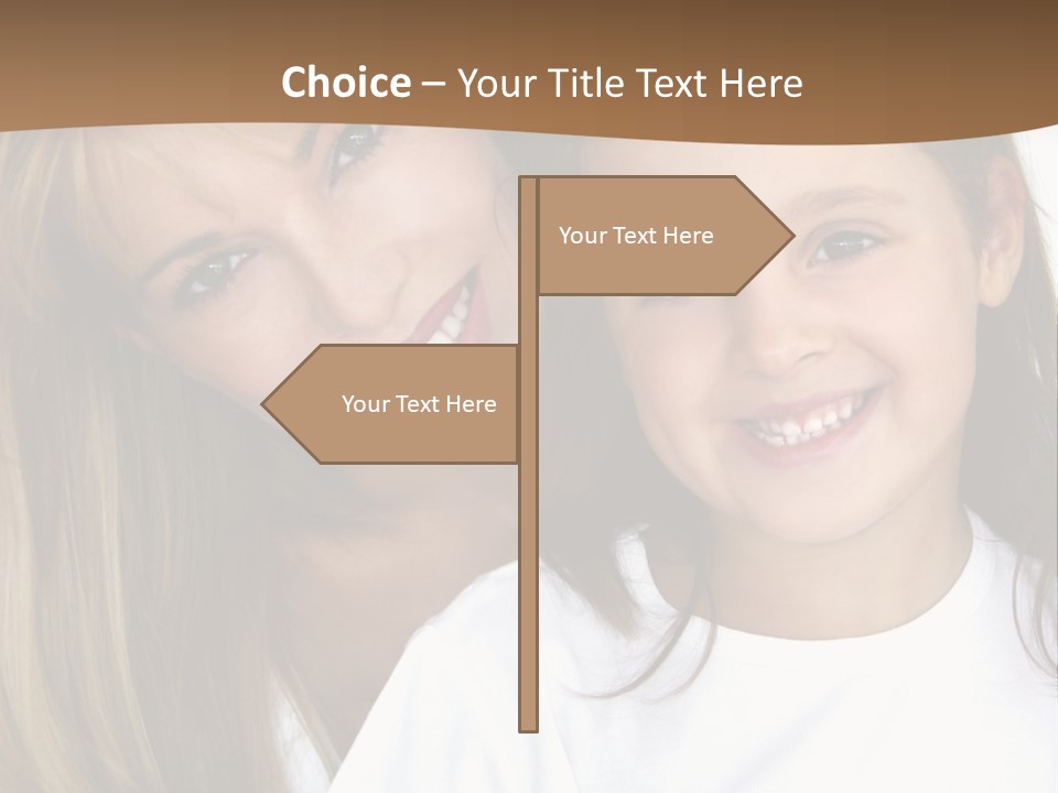 A Woman And A Child Are Smiling For The Camera PowerPoint Template