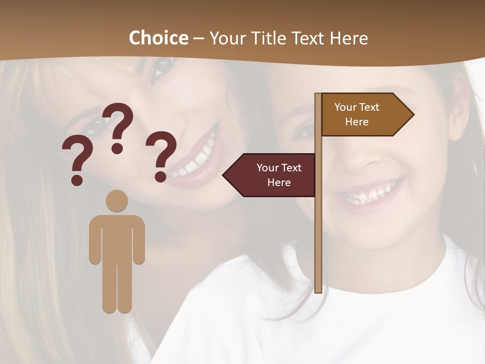 A Woman And A Child Are Smiling For The Camera PowerPoint Template
