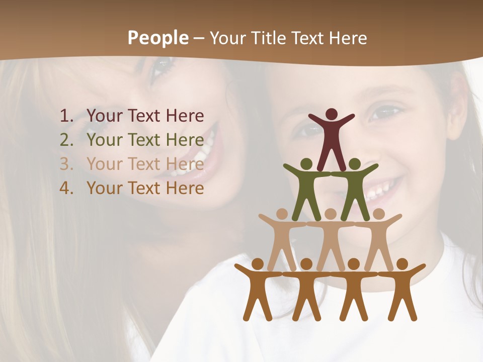 A Woman And A Child Are Smiling For The Camera PowerPoint Template