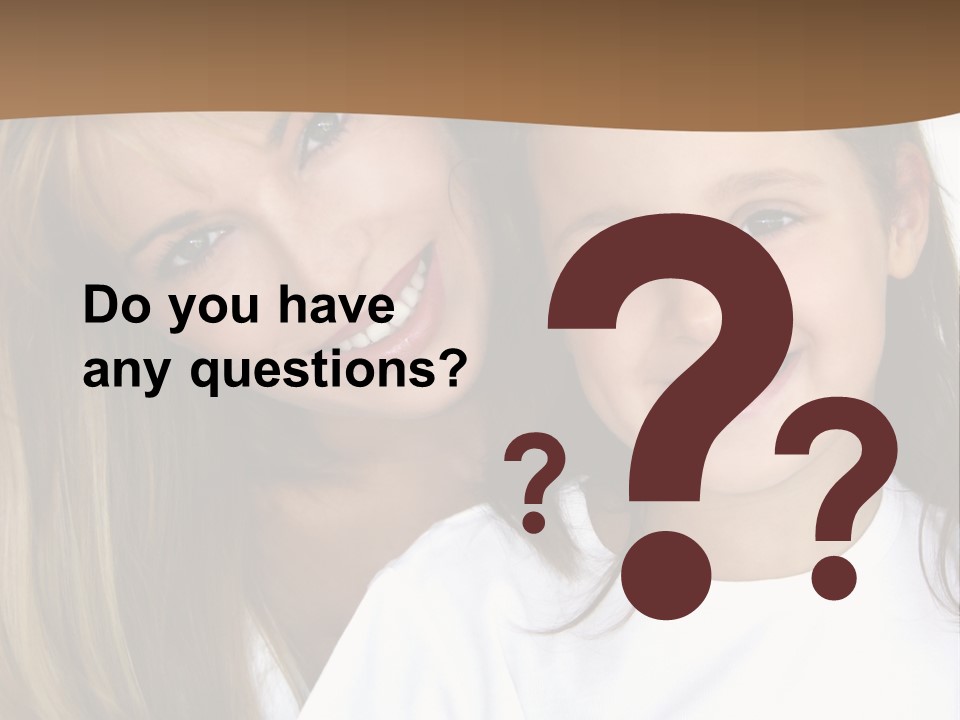 A Woman And A Child Are Smiling For The Camera PowerPoint Template