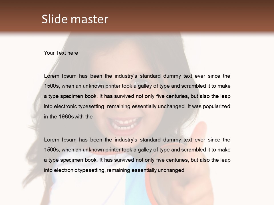 Happy Little Girl (Thumbs Up) PowerPoint Template