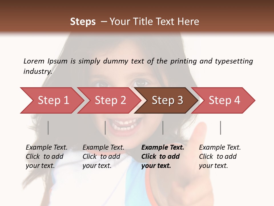 Happy Little Girl (Thumbs Up) PowerPoint Template