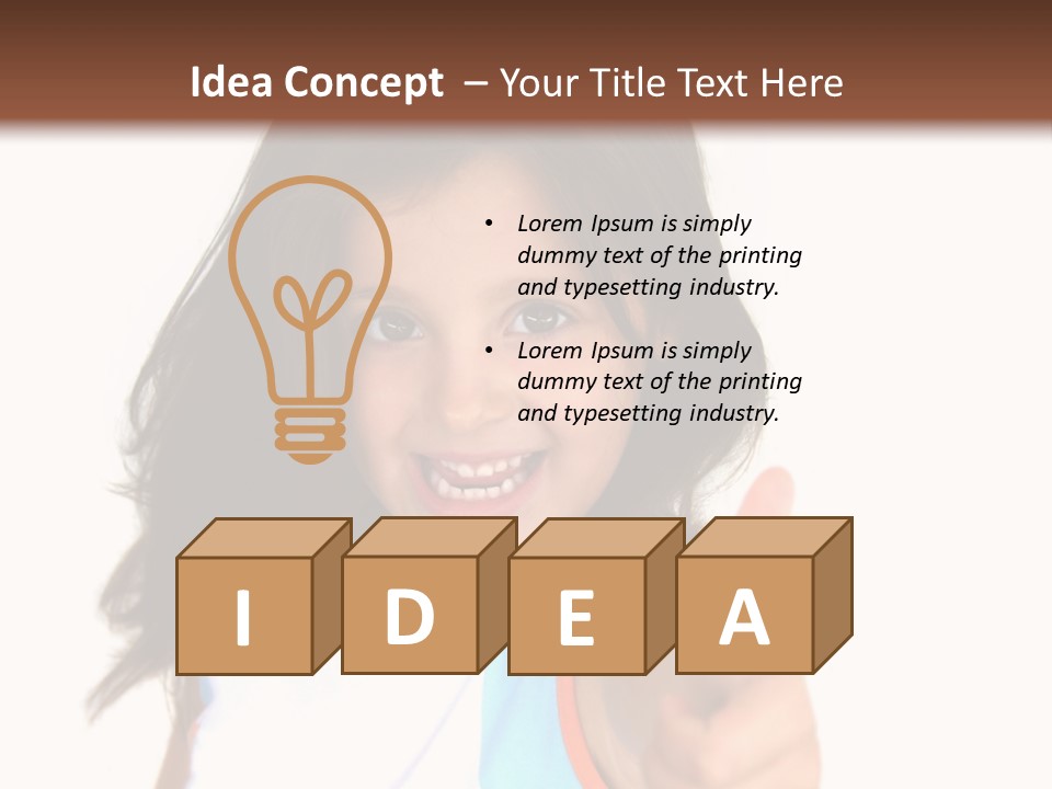 Happy Little Girl (Thumbs Up) PowerPoint Template