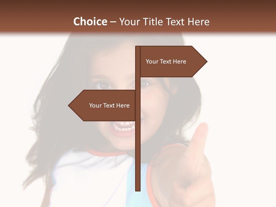 Happy Little Girl (Thumbs Up) PowerPoint Template