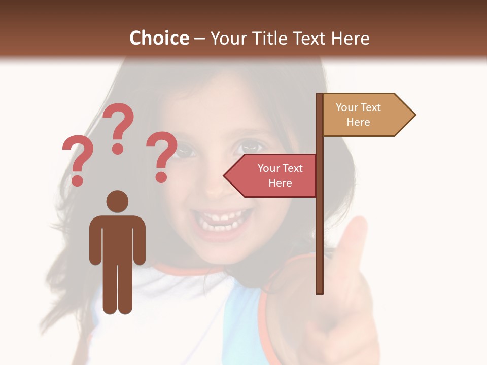 Happy Little Girl (Thumbs Up) PowerPoint Template