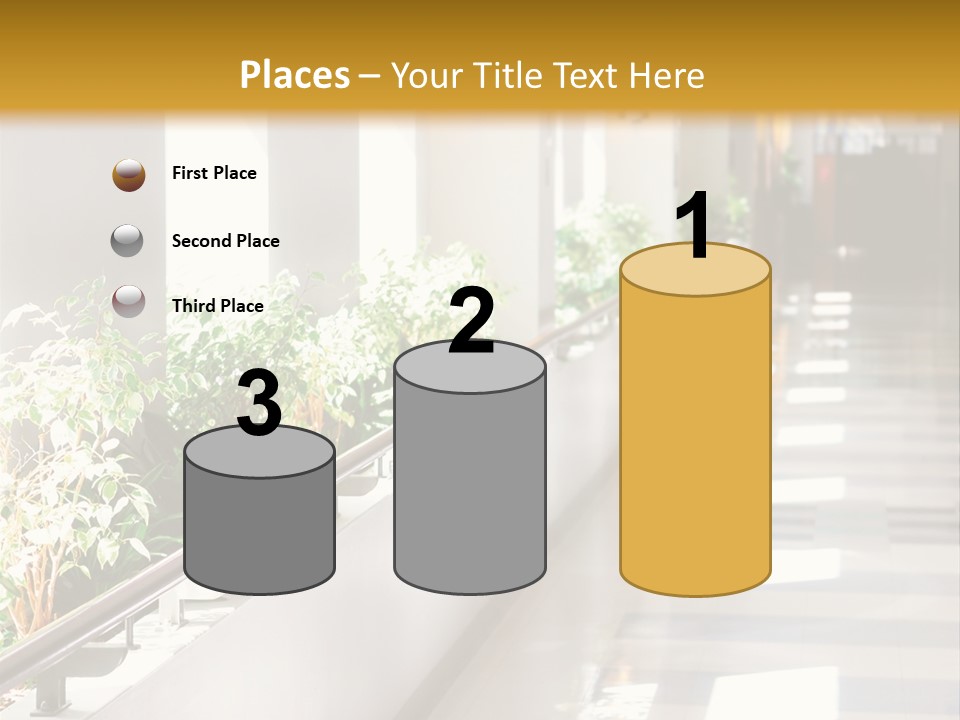Hospital Corridor Leading To A Reception Area PowerPoint Template