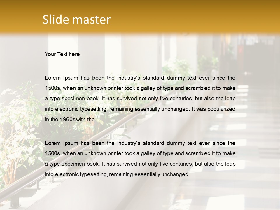 Hospital Corridor Leading To A Reception Area PowerPoint Template