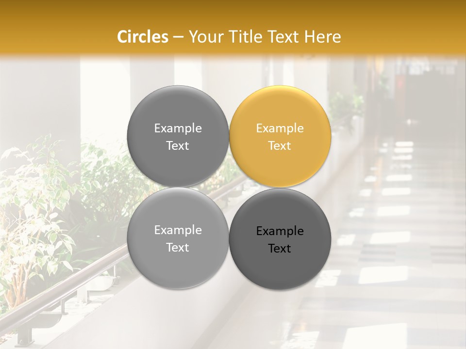 Hospital Corridor Leading To A Reception Area PowerPoint Template