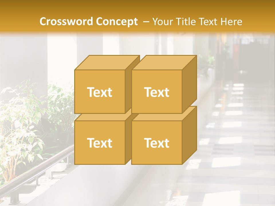 Hospital Corridor Leading To A Reception Area PowerPoint Template