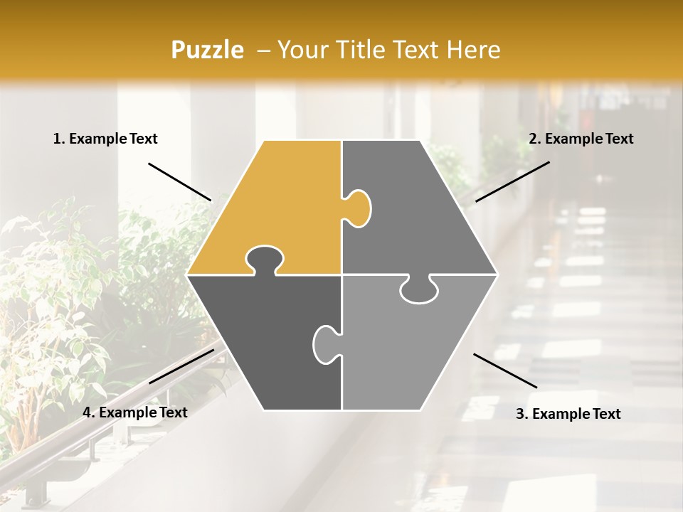 Hospital Corridor Leading To A Reception Area PowerPoint Template