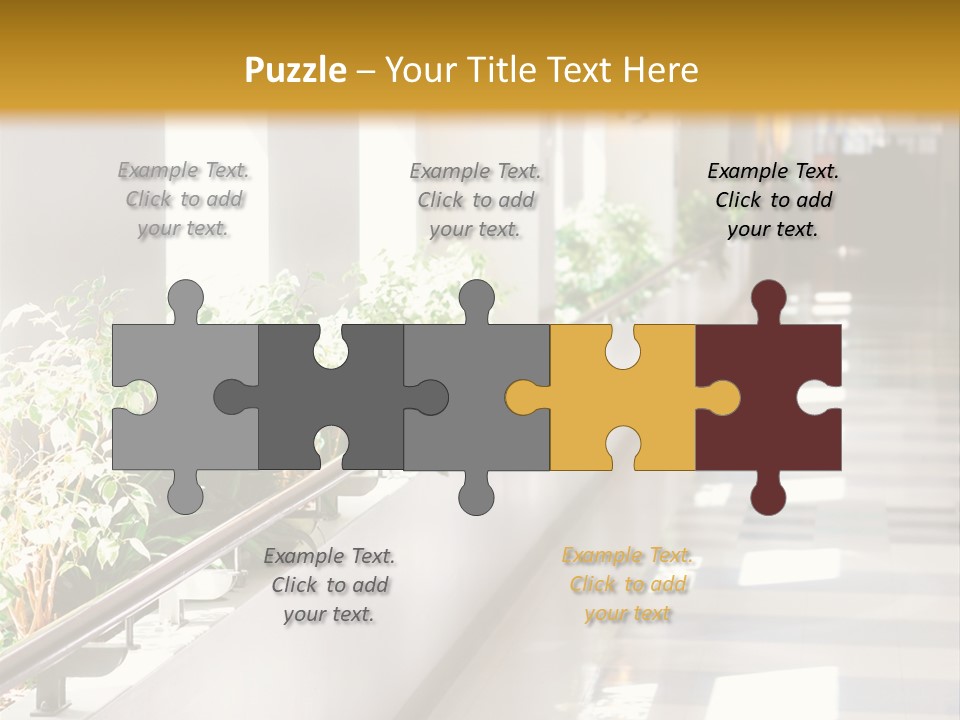 Hospital Corridor Leading To A Reception Area PowerPoint Template