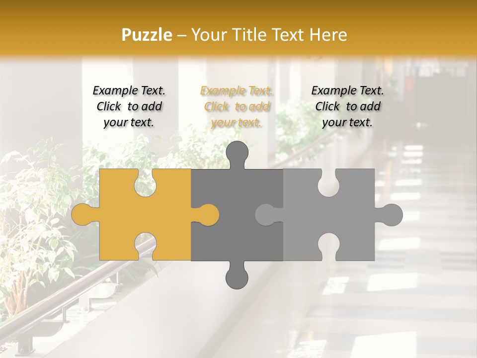 Hospital Corridor Leading To A Reception Area PowerPoint Template