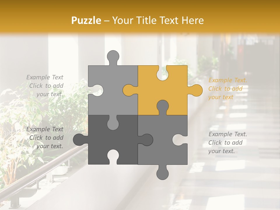 Hospital Corridor Leading To A Reception Area PowerPoint Template