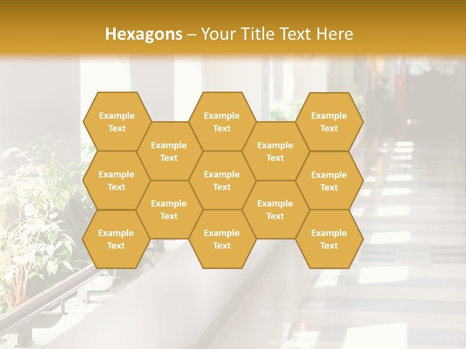 Hospital Corridor Leading To A Reception Area PowerPoint Template