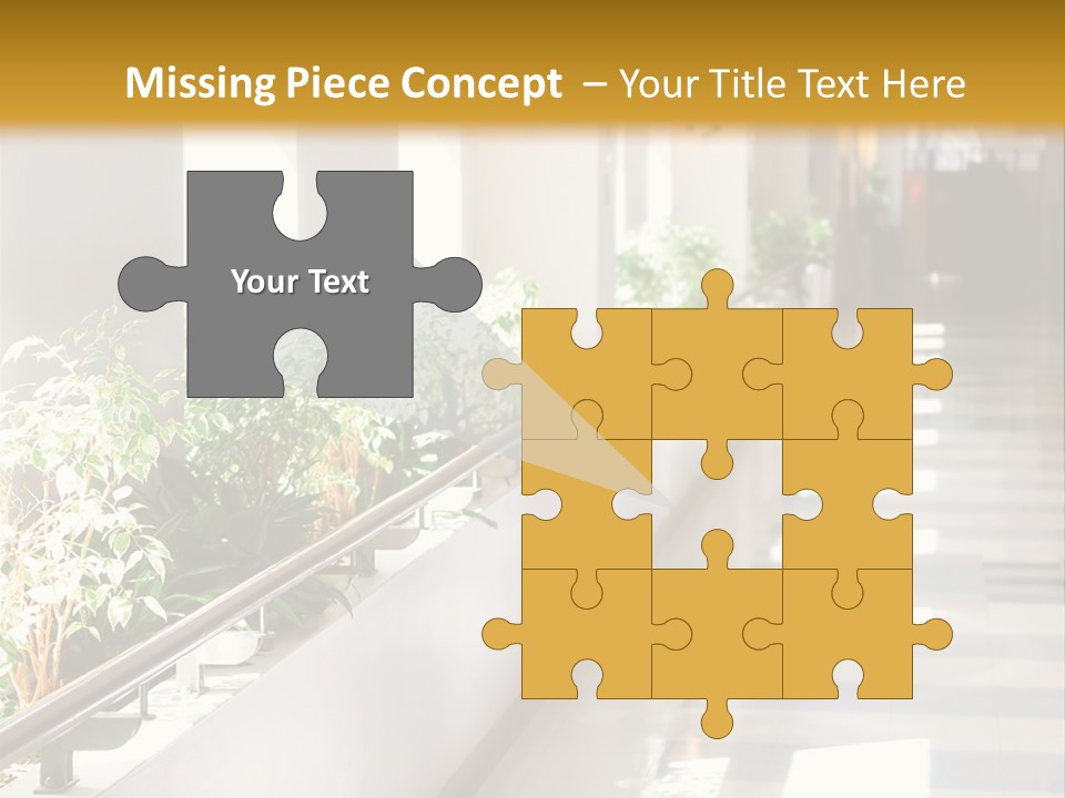 Hospital Corridor Leading To A Reception Area PowerPoint Template