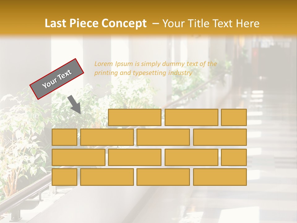 Hospital Corridor Leading To A Reception Area PowerPoint Template