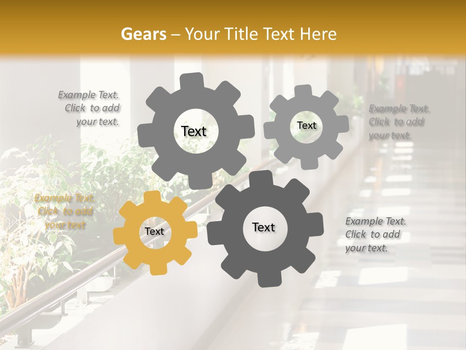 Hospital Corridor Leading To A Reception Area PowerPoint Template