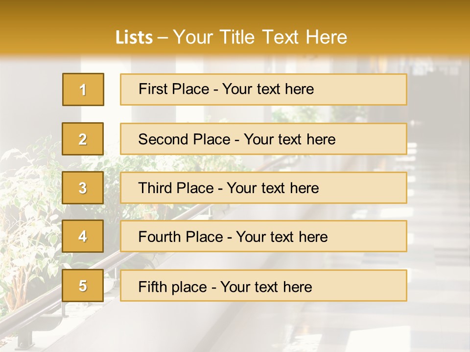 Hospital Corridor Leading To A Reception Area PowerPoint Template