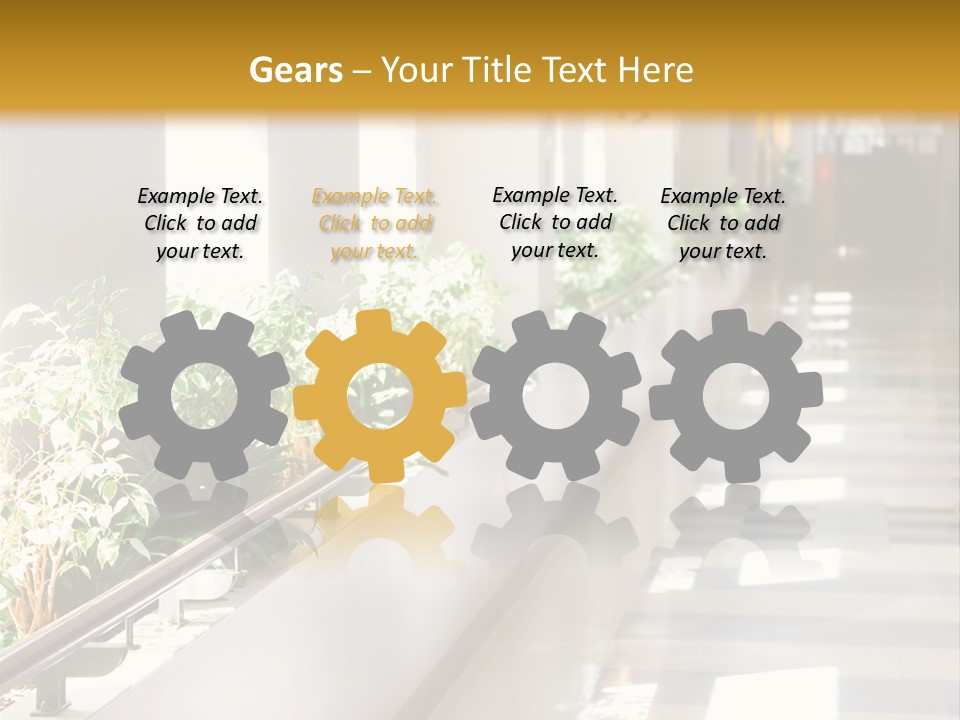 Hospital Corridor Leading To A Reception Area PowerPoint Template