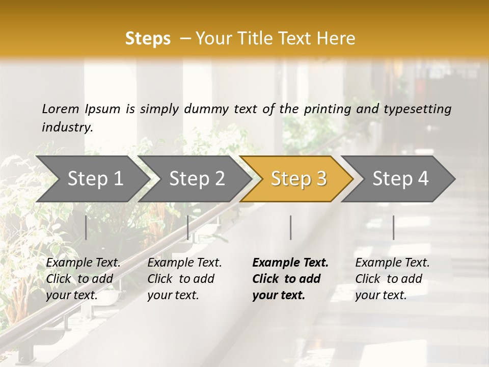 Hospital Corridor Leading To A Reception Area PowerPoint Template