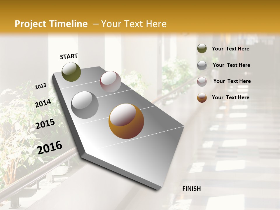 Hospital Corridor Leading To A Reception Area PowerPoint Template