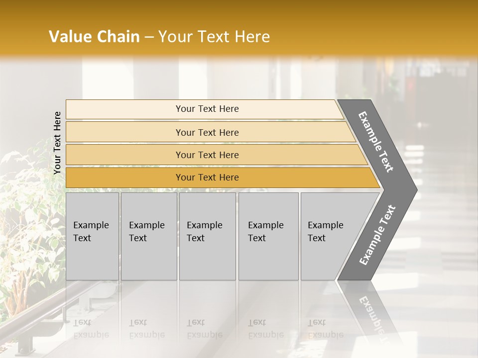 Hospital Corridor Leading To A Reception Area PowerPoint Template