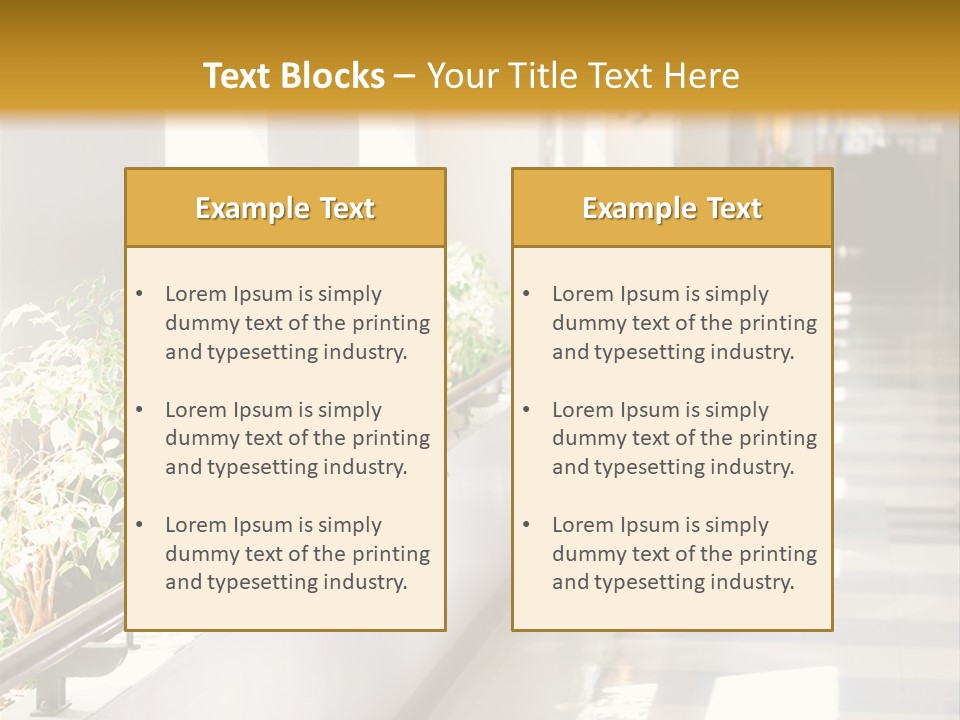 Hospital Corridor Leading To A Reception Area PowerPoint Template
