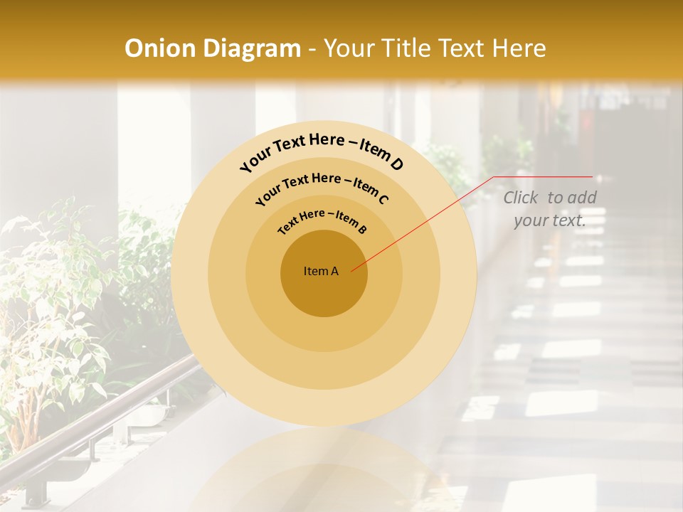 Hospital Corridor Leading To A Reception Area PowerPoint Template