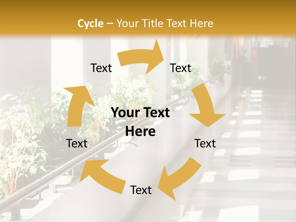 Hospital Corridor Leading To A Reception Area PowerPoint Template
