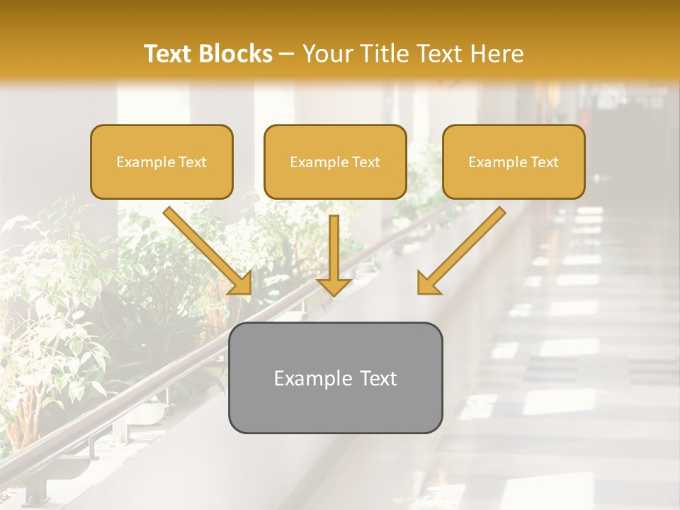 Hospital Corridor Leading To A Reception Area PowerPoint Template
