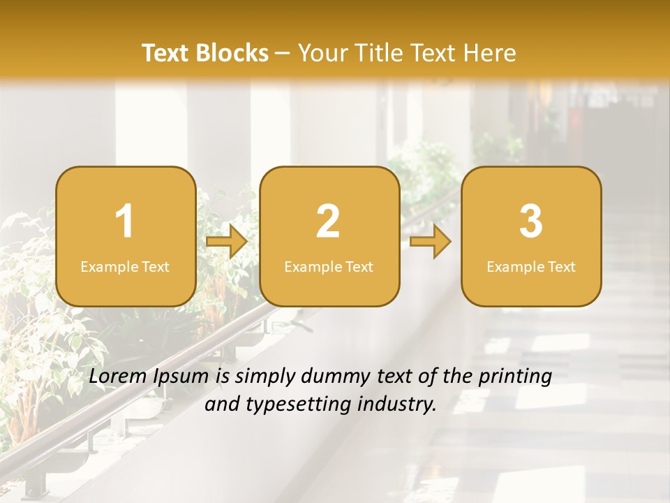Hospital Corridor Leading To A Reception Area PowerPoint Template