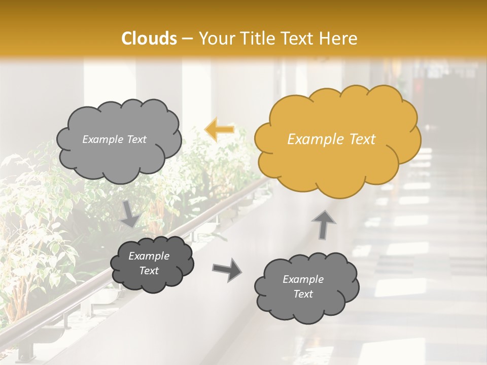 Hospital Corridor Leading To A Reception Area PowerPoint Template