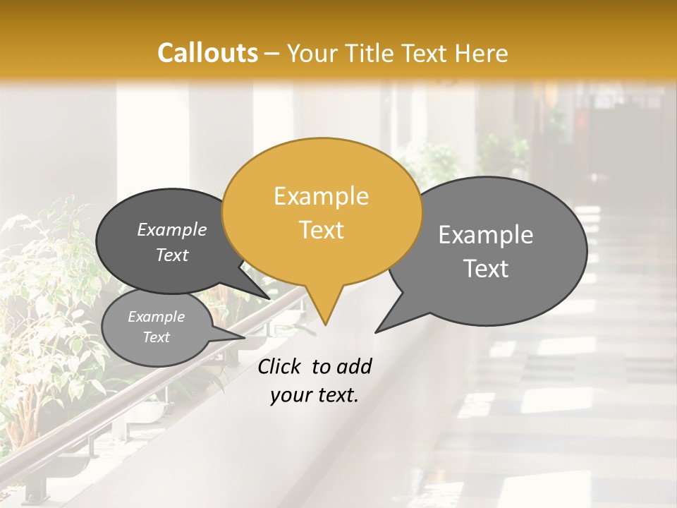Hospital Corridor Leading To A Reception Area PowerPoint Template
