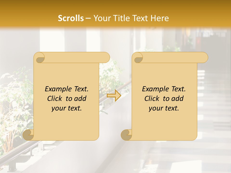 Hospital Corridor Leading To A Reception Area PowerPoint Template