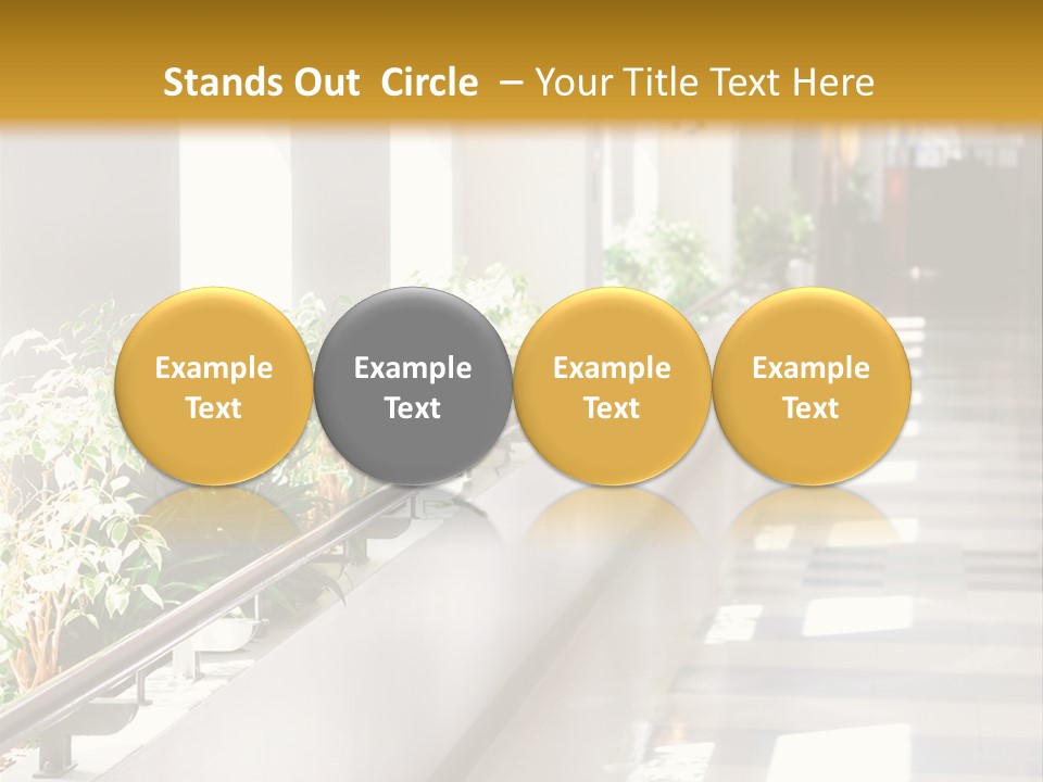 Hospital Corridor Leading To A Reception Area PowerPoint Template