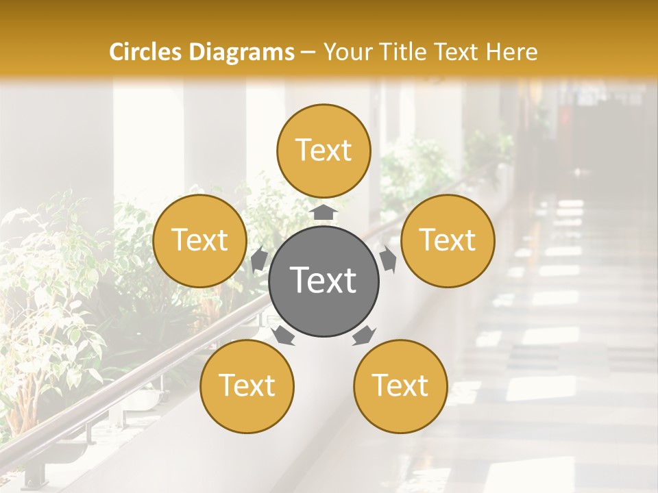 Hospital Corridor Leading To A Reception Area PowerPoint Template