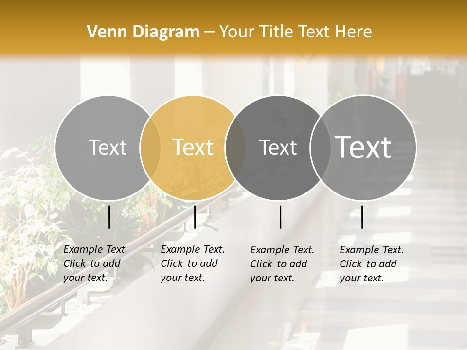 Hospital Corridor Leading To A Reception Area PowerPoint Template