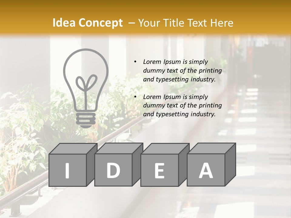 Hospital Corridor Leading To A Reception Area PowerPoint Template